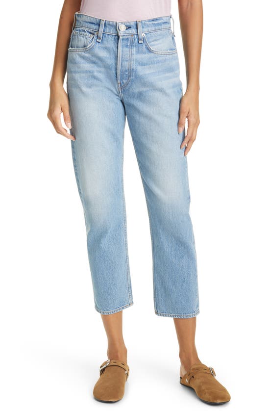 Rag & Bone Maya Frayed High Waist Slim Straight Leg Jeans In Harper