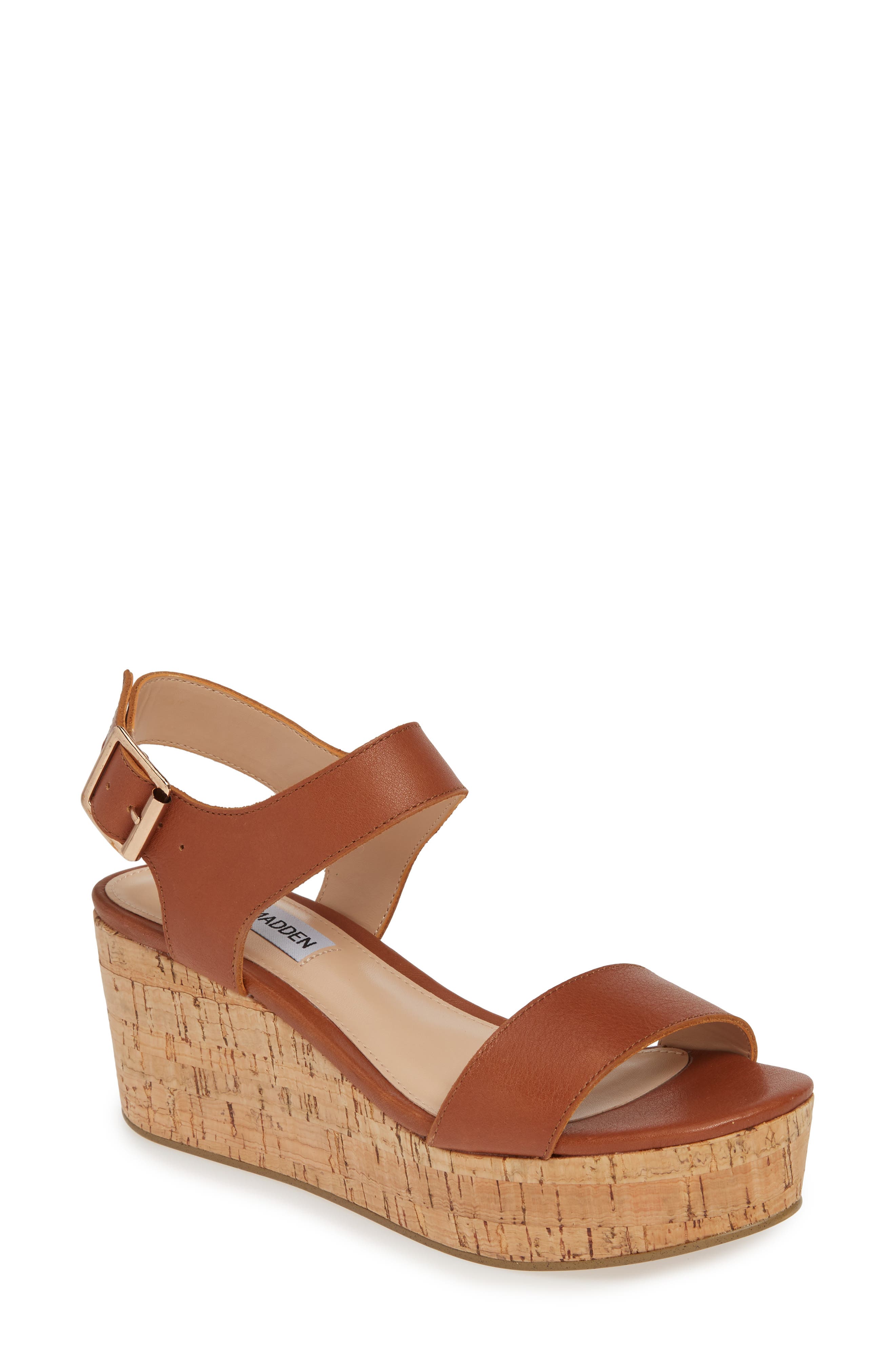 Steve Madden Breathe Wedge Sandal- Brown