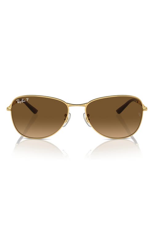 Ray-Ban 56mm Polarized Pilot Sunglasses in Gold/Brown Grad at Nordstrom