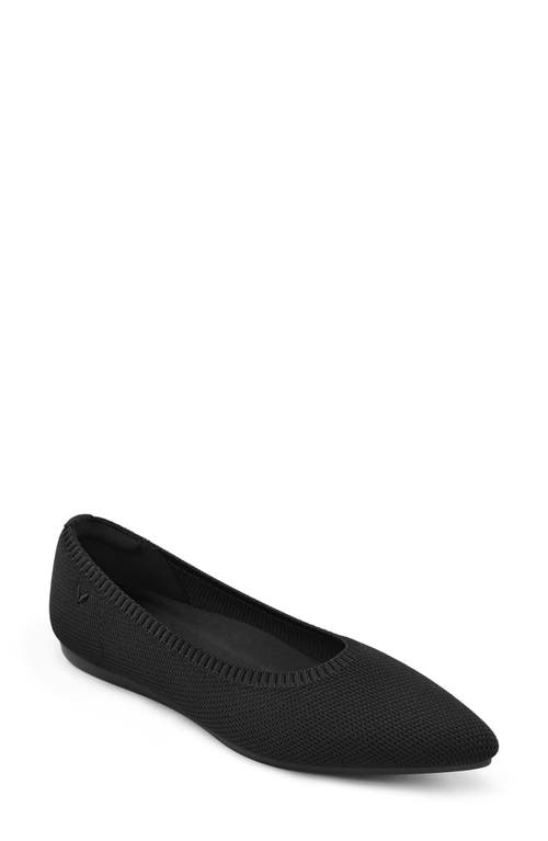 ARIA 5º Pointed Toe Flat in Black