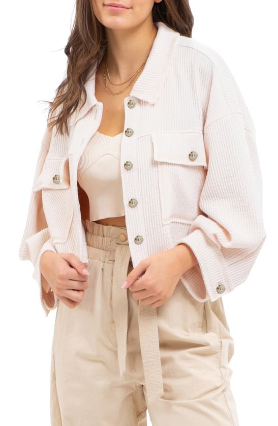 Blu Pepper Reverse Stitch Jacket In Cream