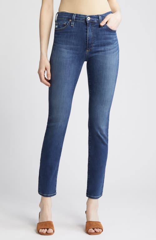 AG Mari High Waist Stretch Slim Straight Leg Jeans in Aura at Nordstrom, Size 31