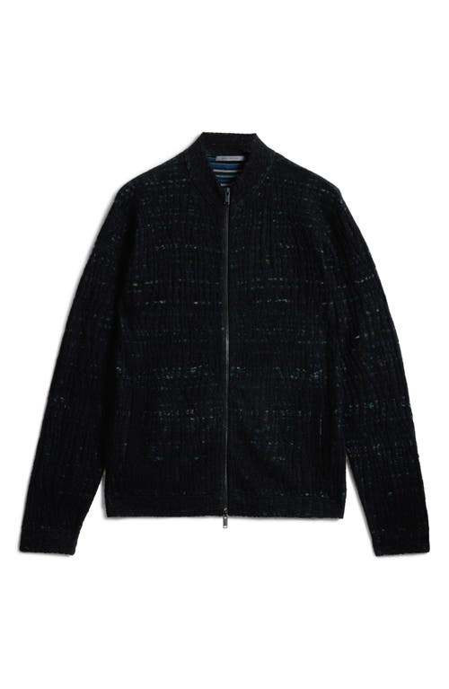 Shop John Varvatos Dubois Space Dye Knit Jacket In Black