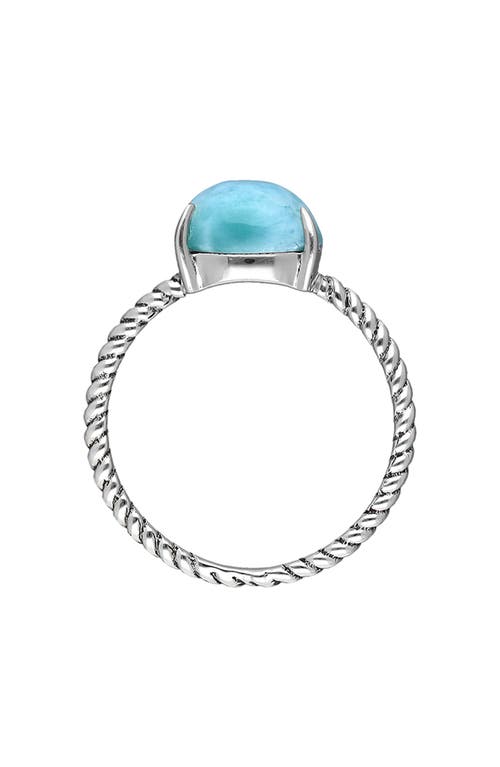 Ys Gems Sterling Silver Larimar Ring In Blue