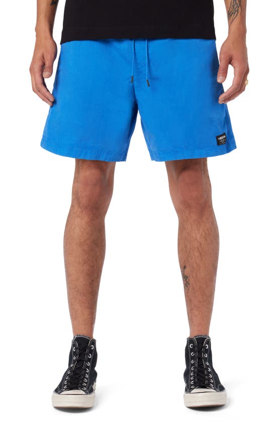 Hudson Racer Stretch Ripstop Drawstring Shorts In Ripstop Blue