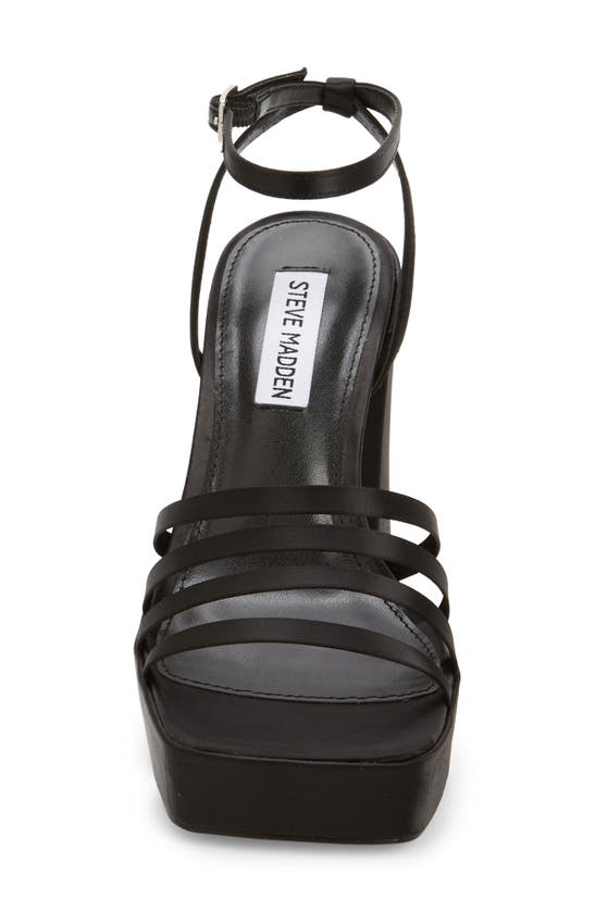 Shop Steve Madden Disco Platform Sandal In Black Satin