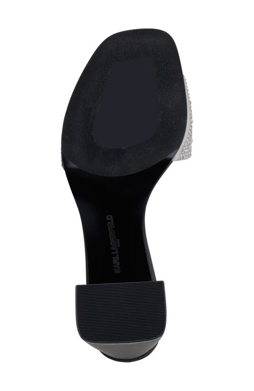 Shop Karl Lagerfeld Pera Rhinestone Slide Sandal In Black/white