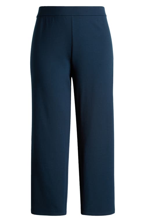 Shop Eileen Fisher Stretch Ankle Straight Leg Pants In Deep Adriatic