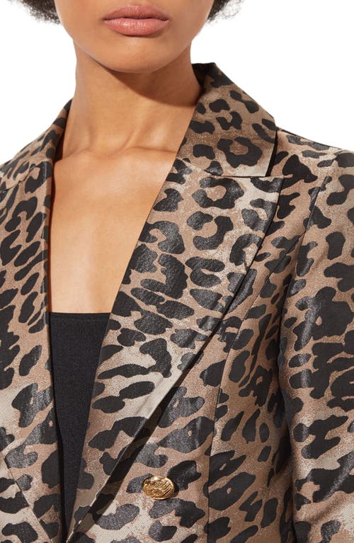 Shop Ming Wang Leopard Print Jacket In Java/lmst/black