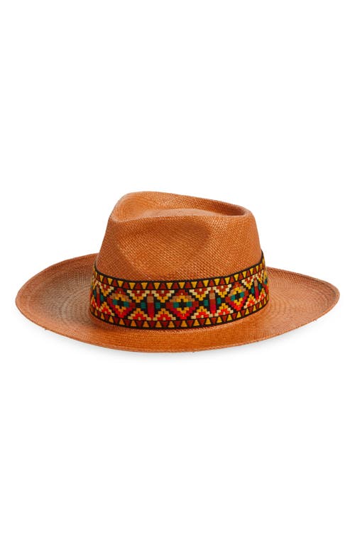 René Mantilla, New York Handwoven Straw Fedora Caramel at Nordstrom,