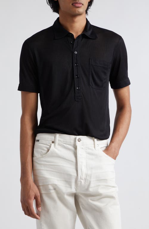 TOM FORD Silk Jersey Polo Black at Nordstrom, Us