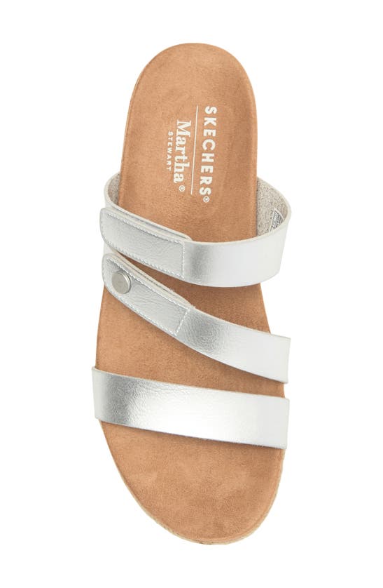 Shop Skechers X Martha Stewart Breezie Wedge Slide Sandal In Silver