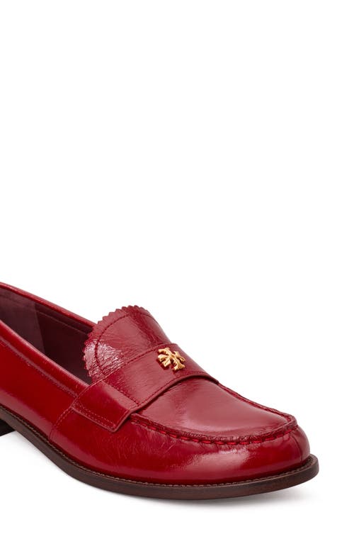 Tory Burch Classic Leather Medallion Loafers In Crimson Red