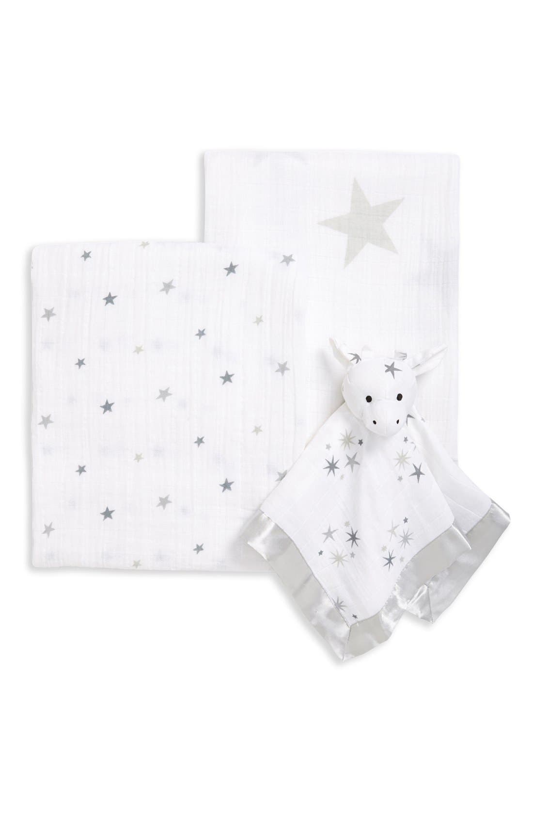 aden + anais 'Twinkle' Lovey & Swaddles Gift Set Nordstrom