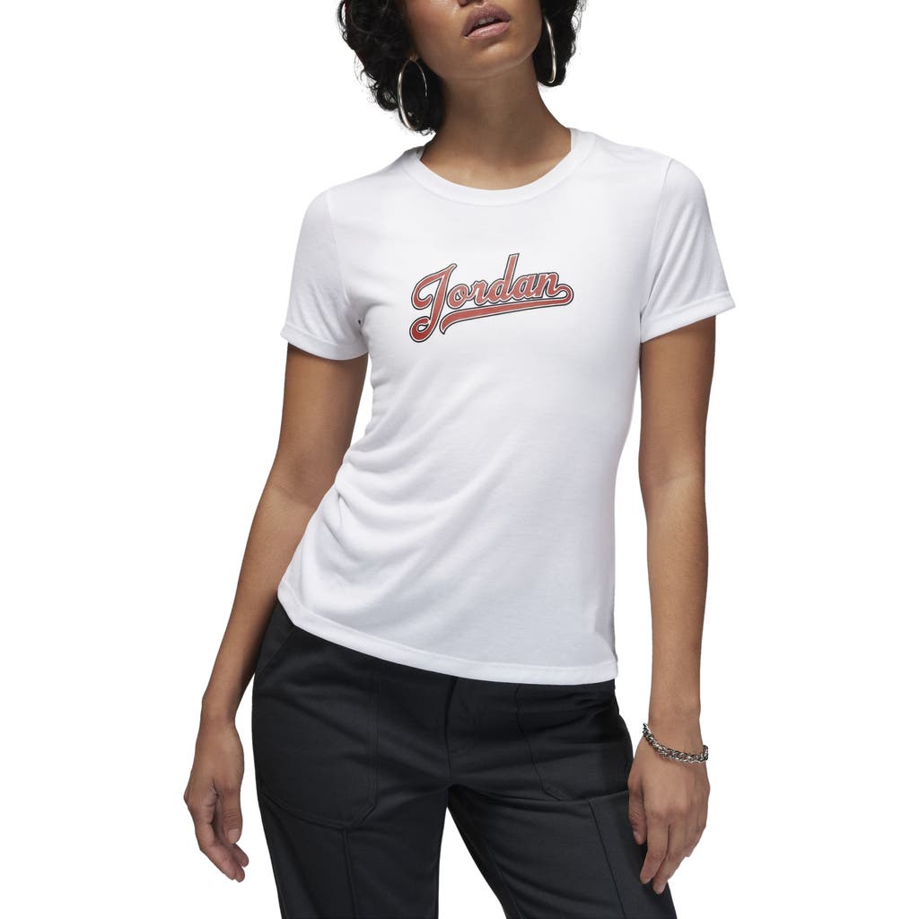Nike Jordan Slim Fit Graphic T-shirt In White