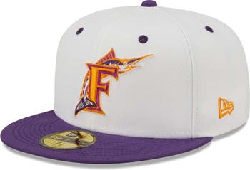 New Era Men's New Era White/Purple Florida Marlins 10th Anniversary Grape  Lolli 59FIFTY Fitted Hat