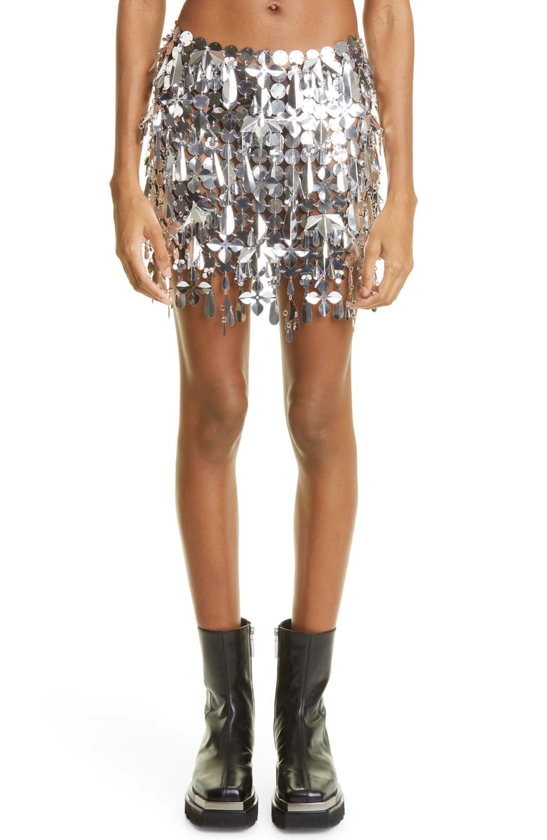 Rabanne Embellished Miniskirt, Main, color, 