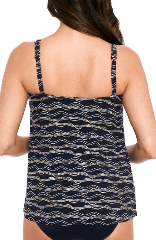 Shop Miraclesuit ® Linked In Mirage Tankini Top In Black/multi