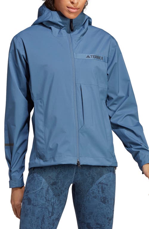 adidas Terrex Multi RAIN. RDY Waterproof Hooded Rain Jacket in Wonder Steel at Nordstrom, Size Medium