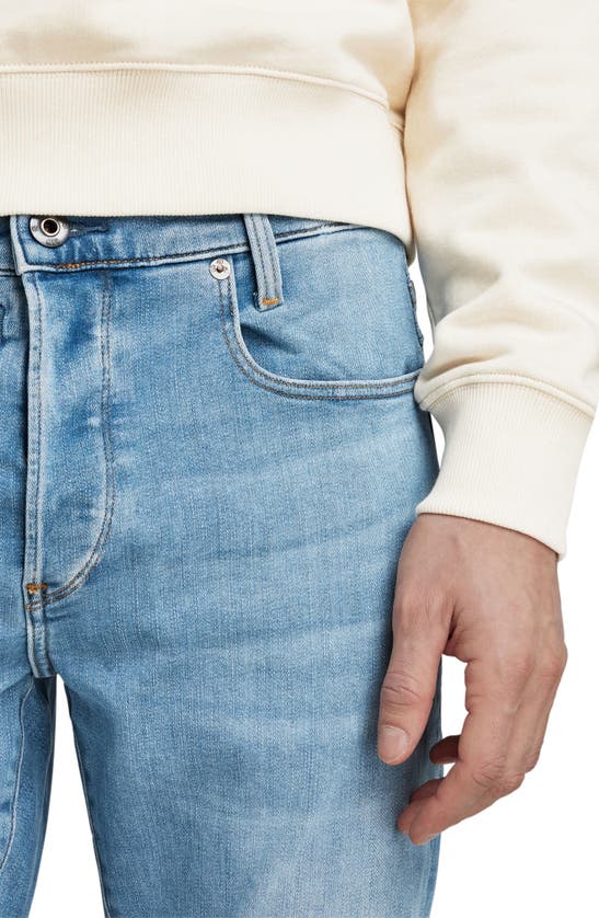 Shop G-star Raw D-staq Slim Fit Jeans In Lt Indigo Aged
