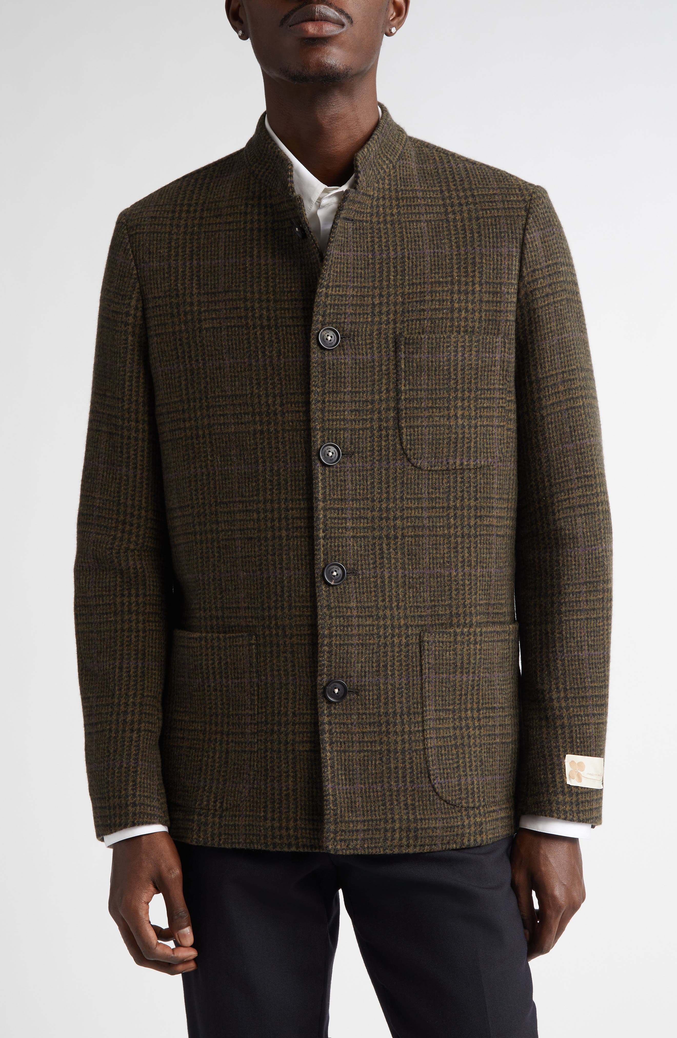 Massimo Alba Bali Glen Plaid Wool Jacket in Q626 Hunter 