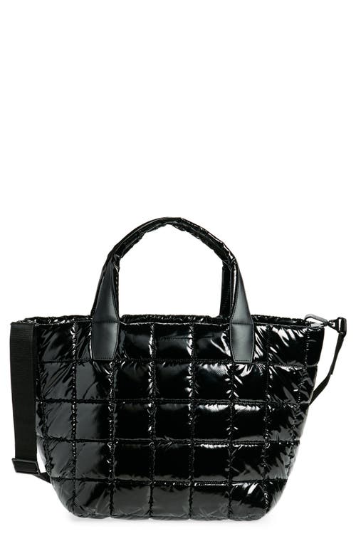 Veecollective Medium Porter Water Repellent Quilted Recycled Nylon Tote In Black Vinyl
