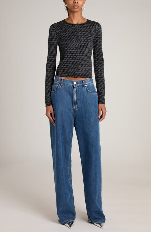 Valentino Wide- Leg Jeans In Medium Blue Denim
