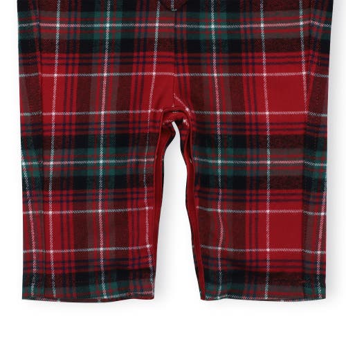 Hope & Henry Baby Organic Long Sleeve Button Front Romper, Infant In Rich Red Plaid