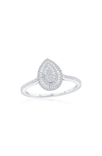 Shop Simona Sterling Silver Diamond Pear Ring