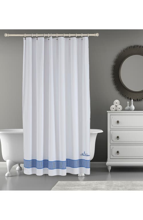 Shop Brooks Brothers Border Shower Curtain In Royal Blue