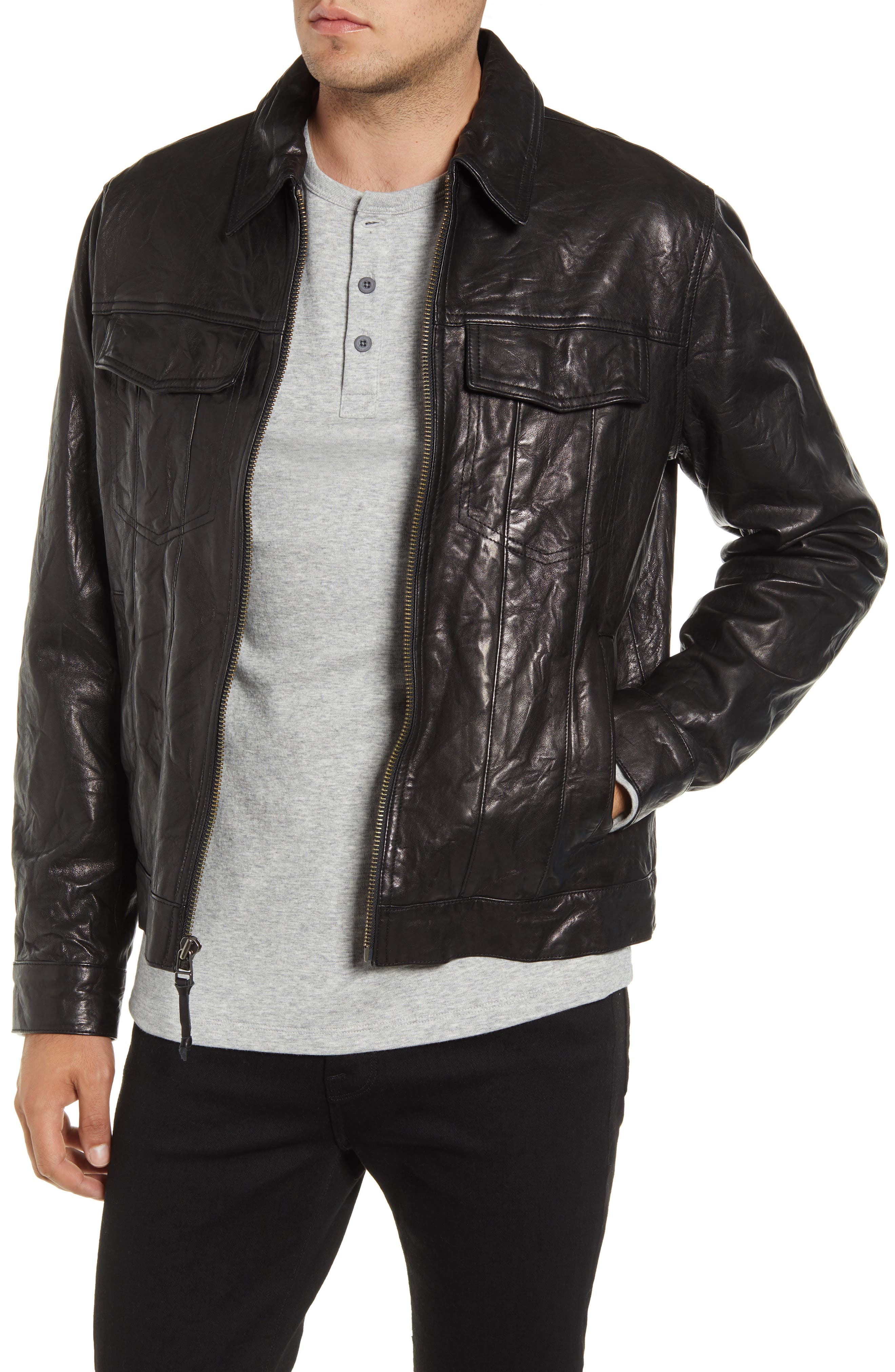 leather trucker jacket