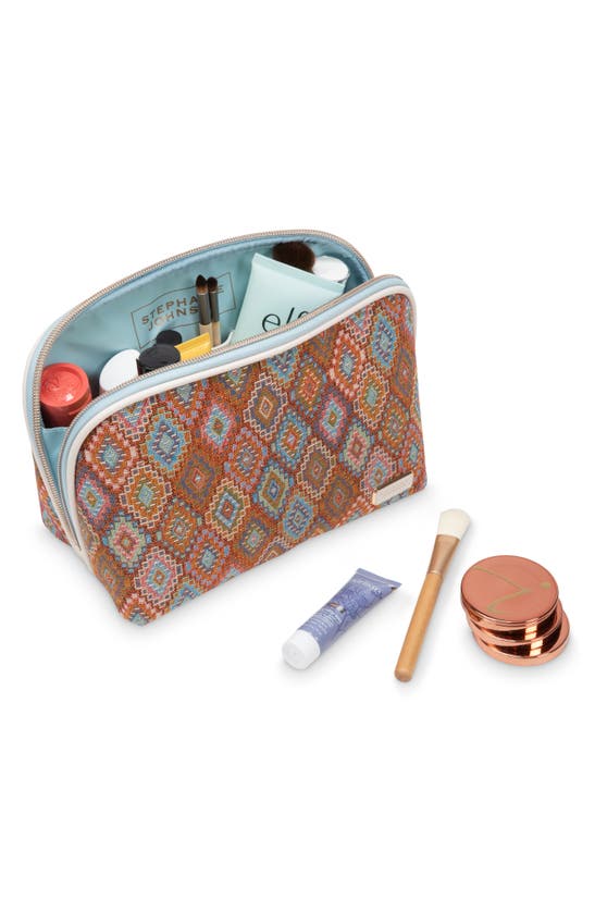 Shop Stephanie Johnson Bodrum Kilim Lola Makeup Bag In Orange Multi