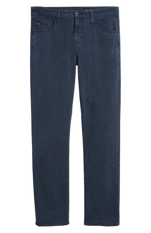 Shop Ag Everett Slim Straight Leg Cotton & Linen Blend Jeans In Sulfur Deep Navy