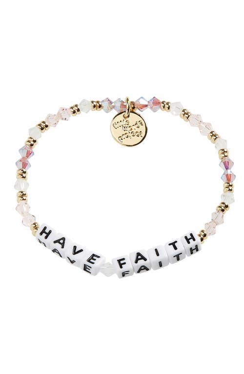 Little Words Project Have Faith Stretch Bracelet in Blush Multi
