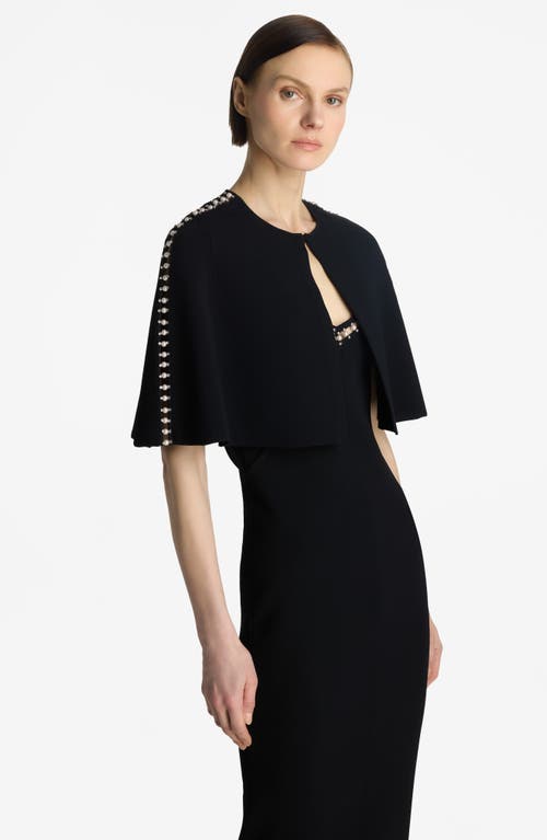 St John Embellished Evening Cape In Black