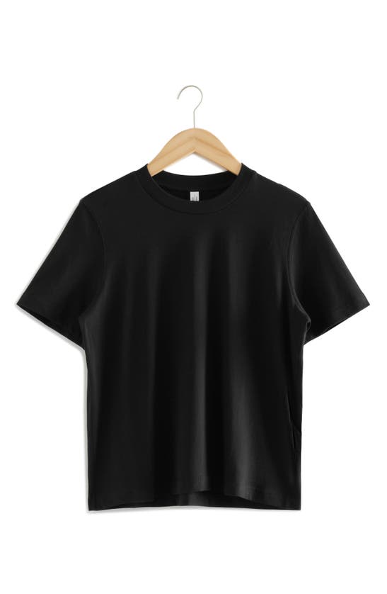 & Other Stories Lilly Cotton T-shirt In Black Dark