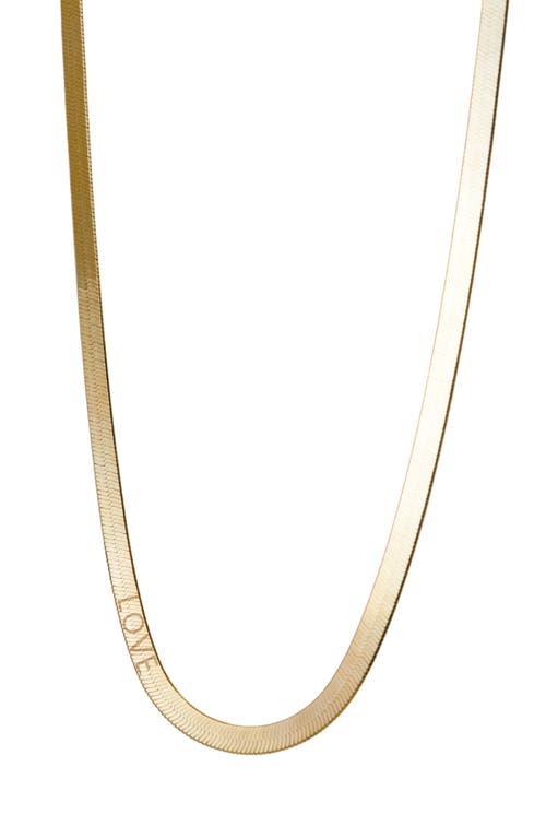 Love Herringbone Chain Necklace in Gold