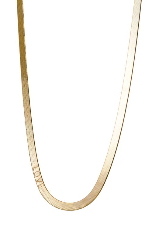 Argento Vivo Sterling Silver Love Herringbone Chain Necklace in Gold at Nordstrom