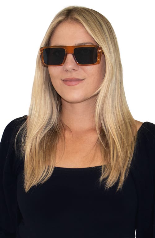 Shop Fifth & Ninth Atlas 54mm Polarized Rectangular Sunglasses In Caramel/black