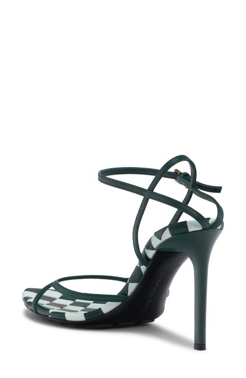 Shop Bottega Veneta Leaf Ankle Strap Sandal In Glacier/emerald Green