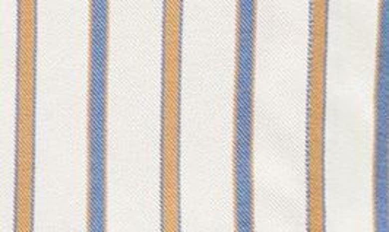 Shop Veronica Beard Lusanne Stripe Long Sleeve Top In Sand/ Slate Blue