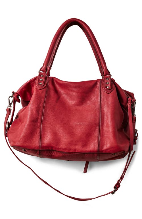 Free People Emerson Lambskin Leather Tote In Crimson