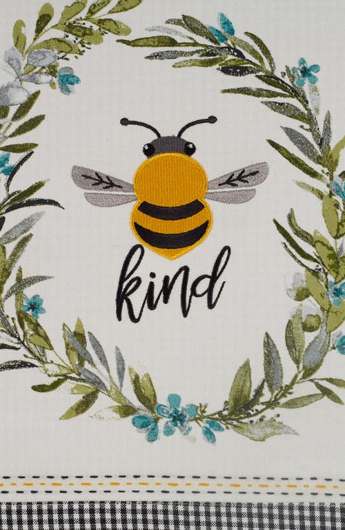 Design Imports Bee Kind Embellished Table Runner In Off-white