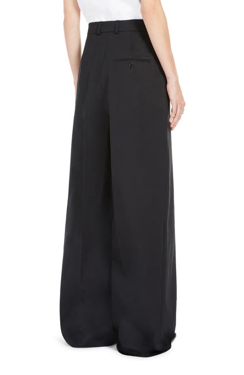 SPORTMAX Fanfara Pleated Stretch Cotton Pants Black at Nordstrom,