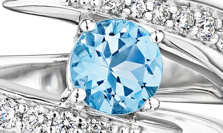 Shop Hueb Aquamarine & Diamond Ring In White Gold
