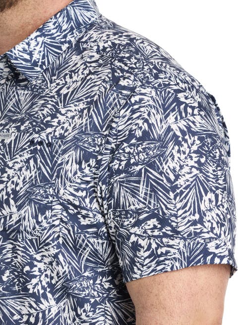 Shop Columbia Super Slack Tide Camp Shirt In Coll Navy Tunado