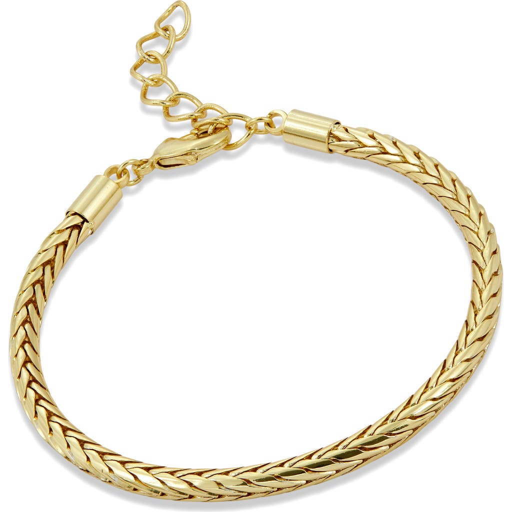 Savvy Cie Jewels 18k Gold Plated Cylindrical Smooth Bracelet In Yellow