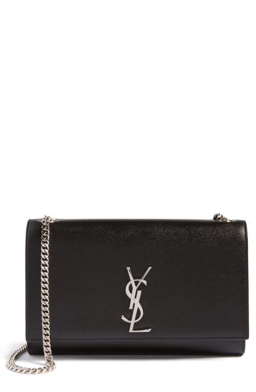 Saint Laurent Medium Kate Leather Wallet on a Chain in Nero at Nordstrom