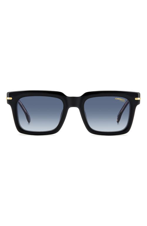 Carrera Eyewear 52mm Rectangular Sunglasses In Str Black/blue Shaded