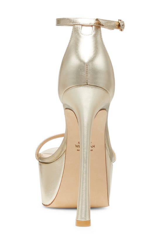 Stuart Weitzman Women's Nudistcurve Hollywood Ankle Strap Platform Sandals In Light Gold